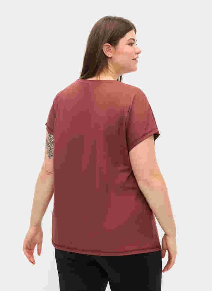 Ensfarvet trænings t-shirt, Sable, Model image number 1