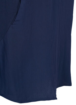 Kortærmet viskose kjole med lommer, Navy Blazer, Packshot image number 3