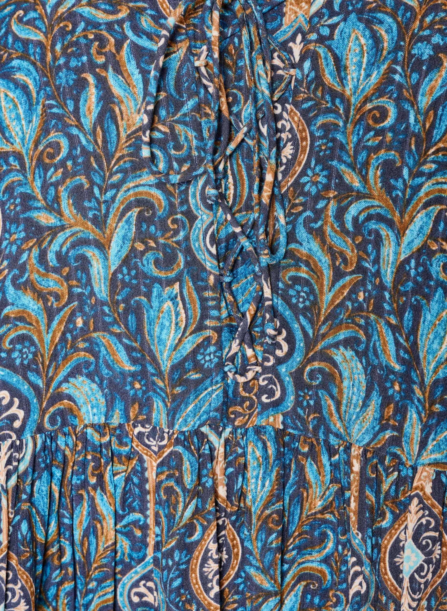 ZizziBluse med paisleyprint og sn&oslash;redetalje, Bl&aring;, Packshot image number 2