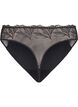 G-streng i microfiber med blonder, Sort, Packshot image number 1