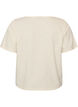 Bluse i bomuld med struktur og knaplukning, Vanilla, Packshot image number 1