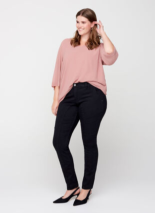 Ekstra slim fit Sanna jeans, Black, Model image number 0