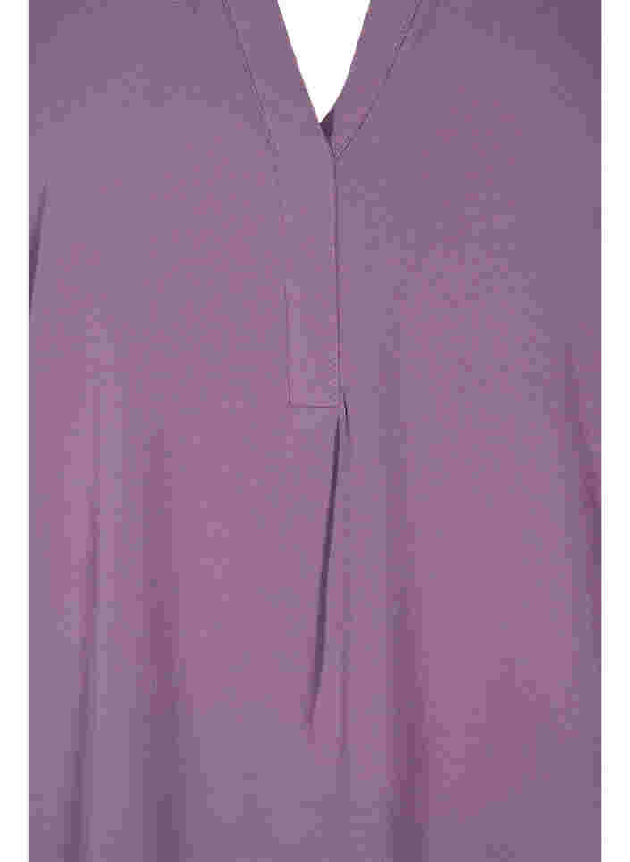 Kortærmet bluse med v-udskæring, Vintage Violet, Packshot image number 2