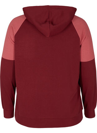 Sweatshirt med hætte og lomme, Pomegranate, Packshot image number 1