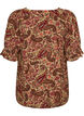 Viskosebluse med paisleyprint og firkantet udsk&aelig;ring, Brun, Packshot image number 1