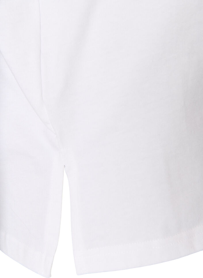 Basis t-shirt med lange &aelig;rmer, Hvid, Packshot image number 3