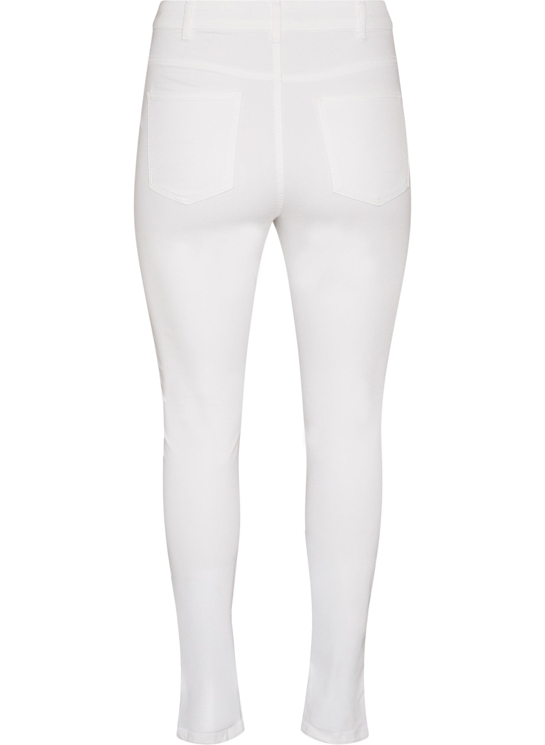 ZizziAmy jeans med h&oslash;j talje og super slim fit, Hvid, Packshot image number 1