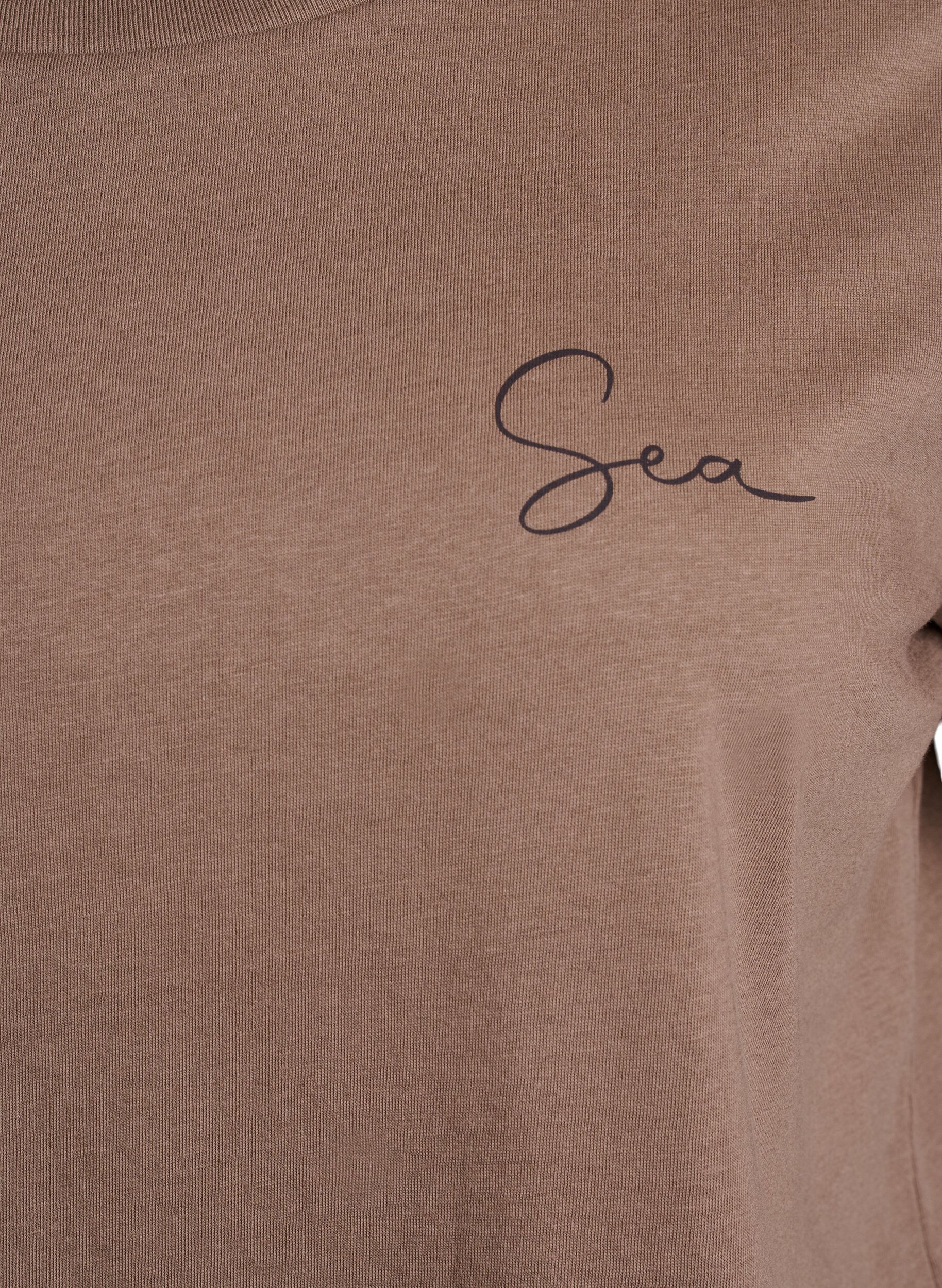 Zizzi T-shirt med printdetaljer foran og bagp&aring;, Brun, Packshot image number 2