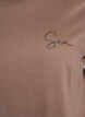 T-shirt med printdetaljer foran og bagpå, Brun, Packshot image number 2