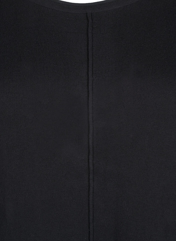 Strikkjole i bomulds-viskosemix, Sort, Packshot image number 2