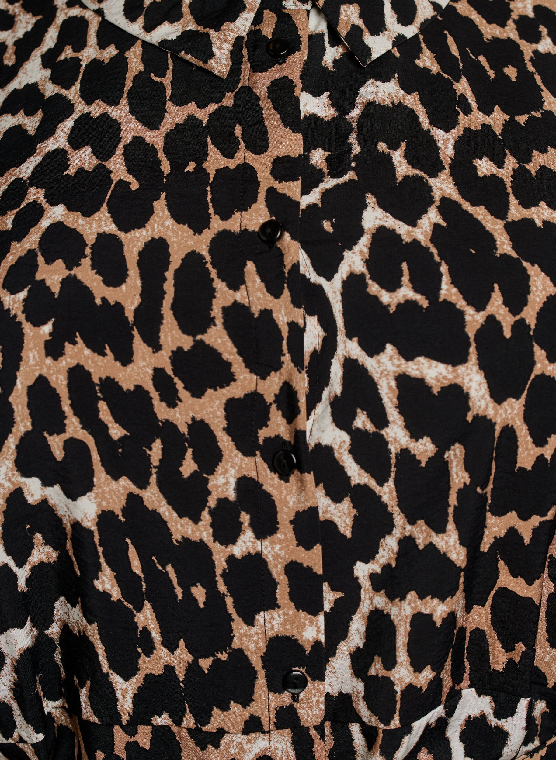 ZizziM&oslash;nstret tunika med bindeb&aelig;lte og 3/4 &aelig;rmer, Brun, Packshot image number 2