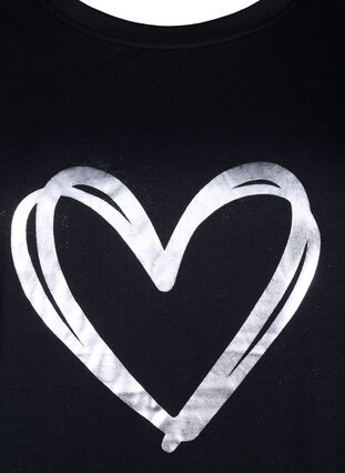 FLASH - T-shirt med motiv, Black Silver Heart, Packshot image number 2