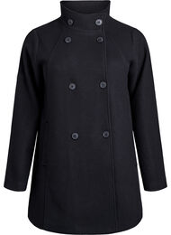 Kort frakke med A-facon, Sort