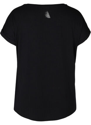 Kortærmet trænings t-shirt med tryk, Black, Packshot image number 1