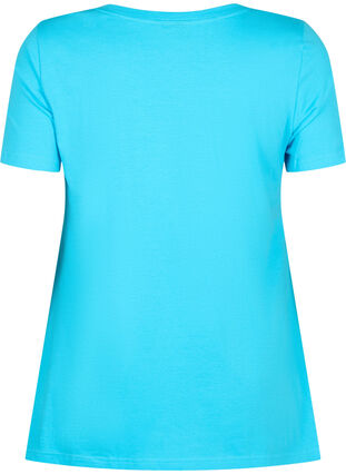 Bomulds t-shirt med korte ærmer, Blue Atoll W. Be, Packshot image number 1
