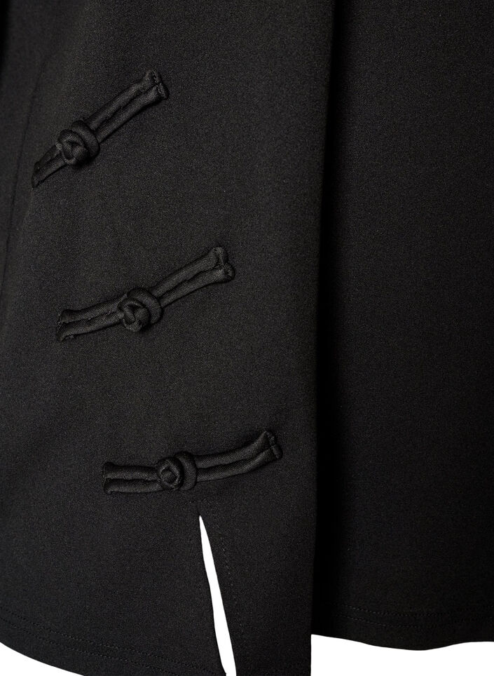 T-shirt med slids og dekorative knudelukninger , Sort, Packshot image number 3