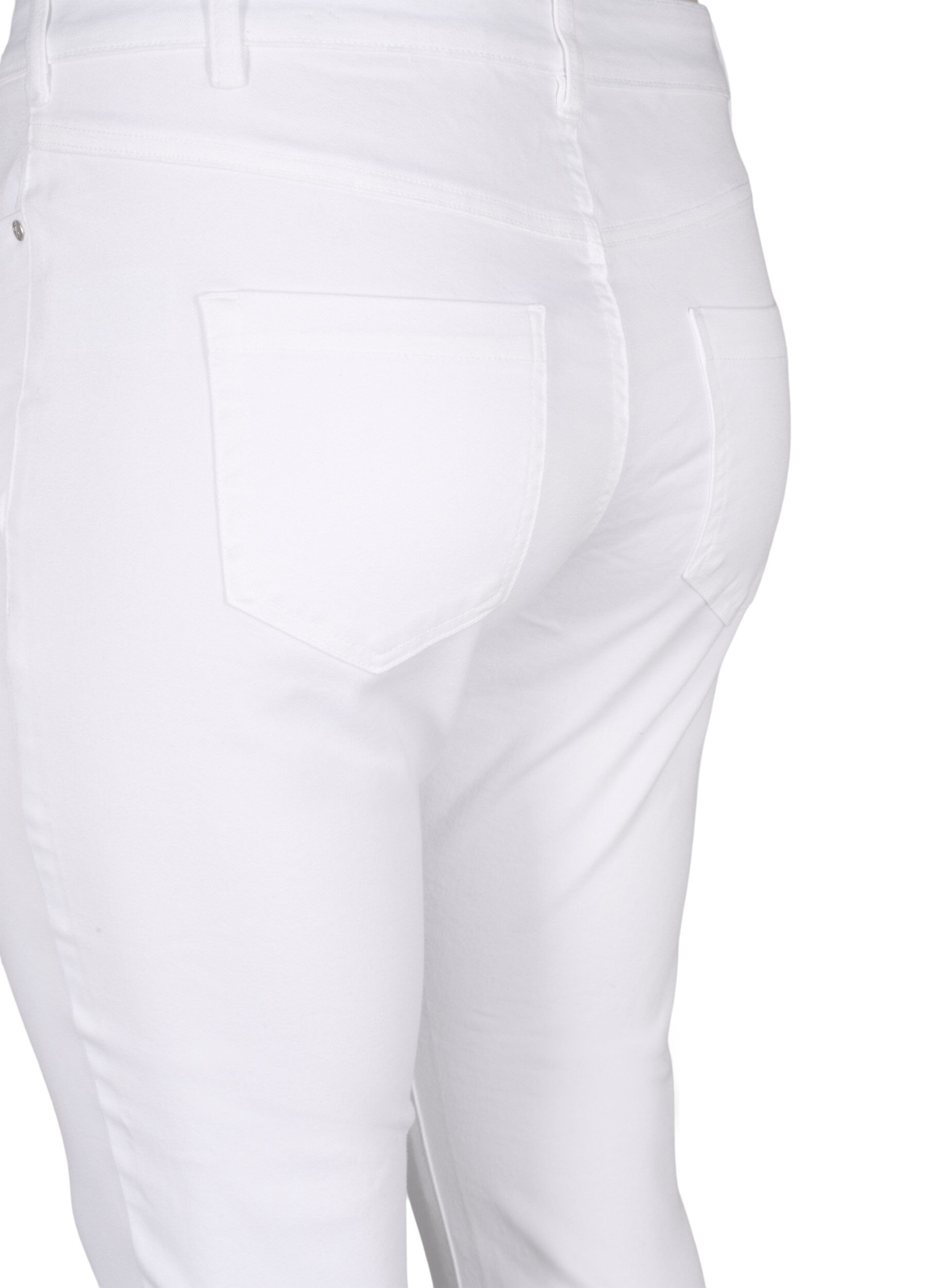 Zizzi Viona jeans med regul&aelig;r talje, Hvid, Packshot image number 3