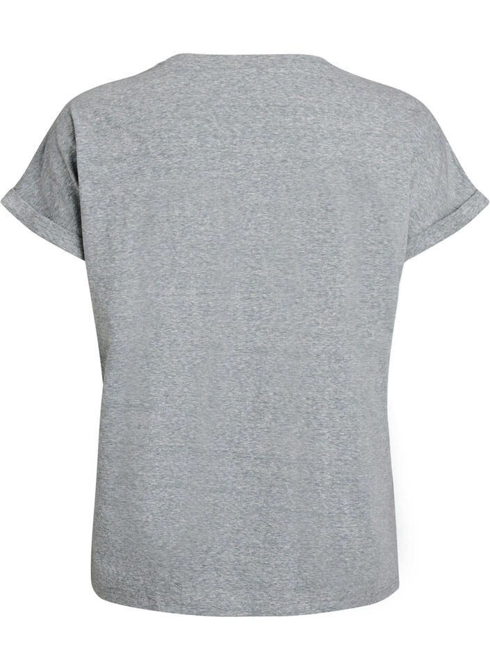 Meleret t-shirt med korte &aelig;rmer, Gr&oslash;n, Packshot image number 1