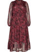 Maxikjole med blomsterprint og smock, M&oslash;rk Bordeaux, Packshot image number 0