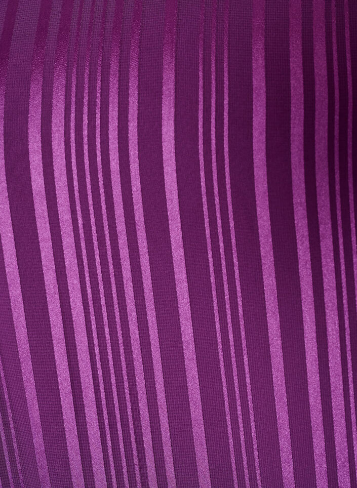 Bluse med stribem&oslash;nster og ballonform, Lilla, Packshot image number 2