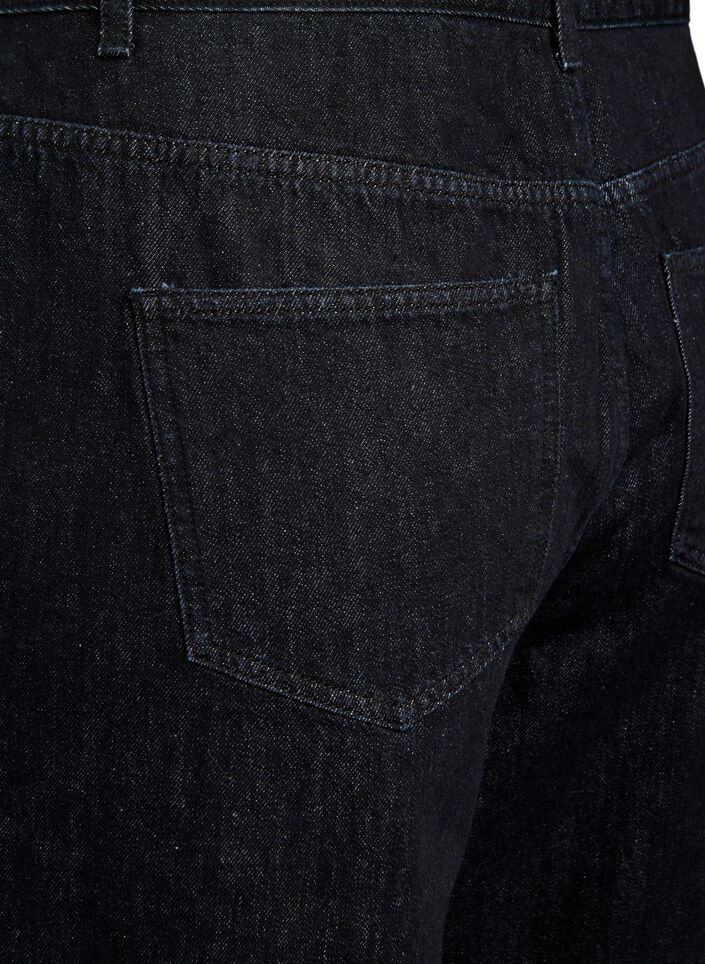 Wide fit jeans med blød, børstet inderside, Sort, Packshot image number 3