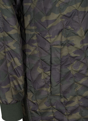 Quiltet jakke med print og knaplukning, Camou as sample, Packshot image number 3
