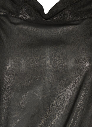 Bluse med pufærmer og smock, Black w. Gold, Packshot image number 2