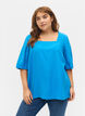 Bluse med ballonærmer, Indigo Bunting, Model image number 0