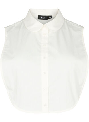 Løs skjorte krave i bomuld, Bright White, Packshot image number 0