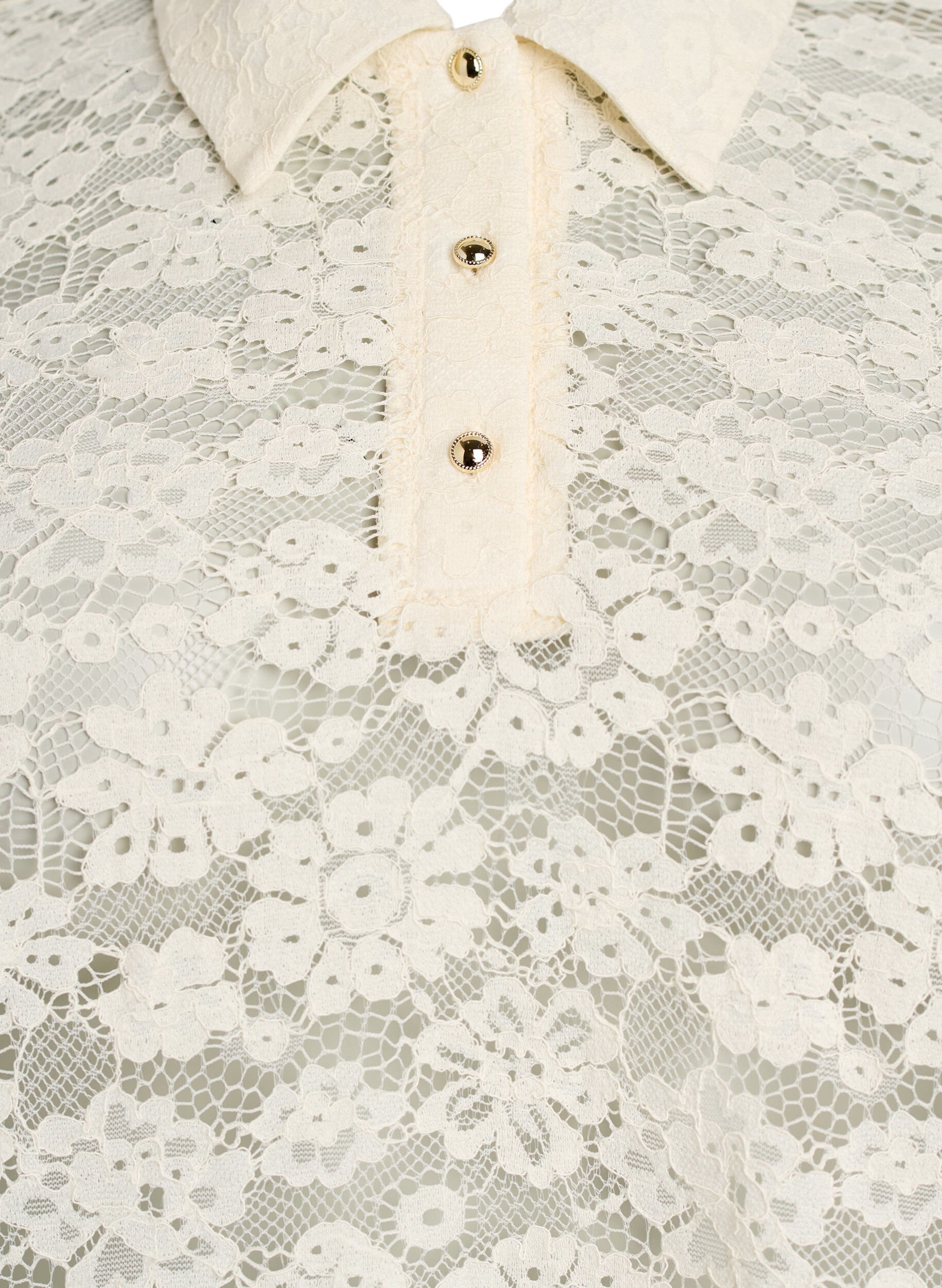 Zizzi Blondebluse med krave og 1/2 &aelig;rmer, Vanilla, Packshot image number 2