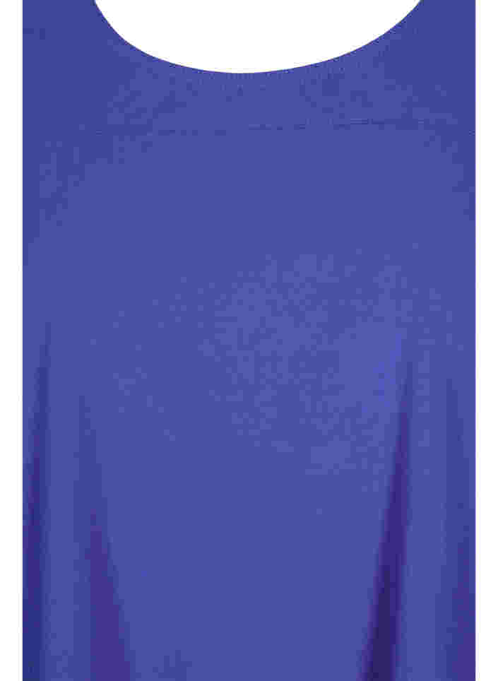 Ærmeløs kjole i bomuld, Dazzling Blue, Packshot image number 2