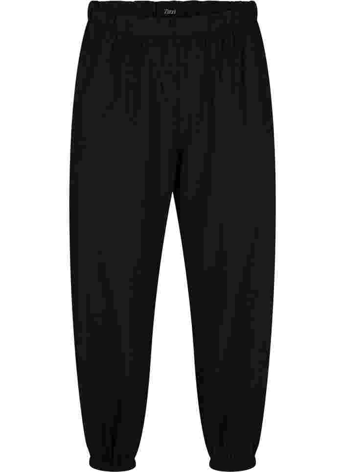 Cropped bukser i bomuld, Black, Packshot image number 0