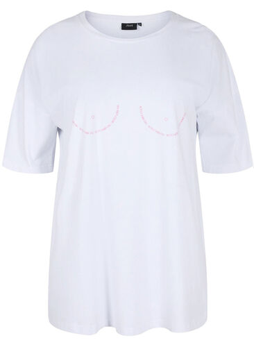 Støt Brysterne - T-shirt i bomuld, White, Packshot image number 0