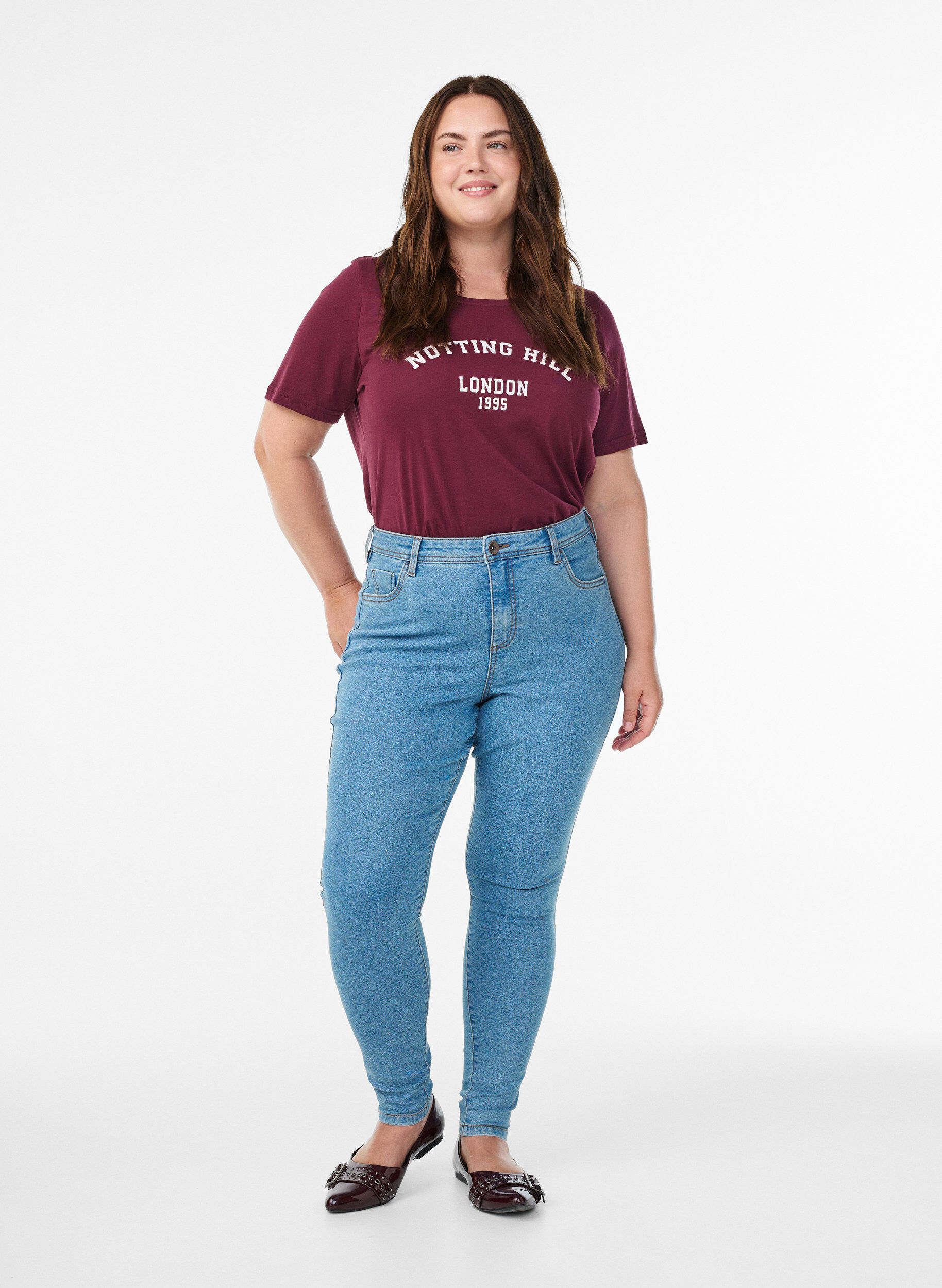 Jeans med super slim fit, Bl&aring;, Model