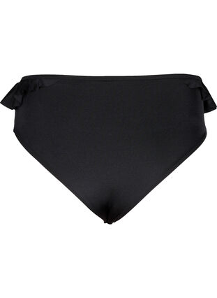 Bikinitrusser med flæser, Black, Packshot image number 1