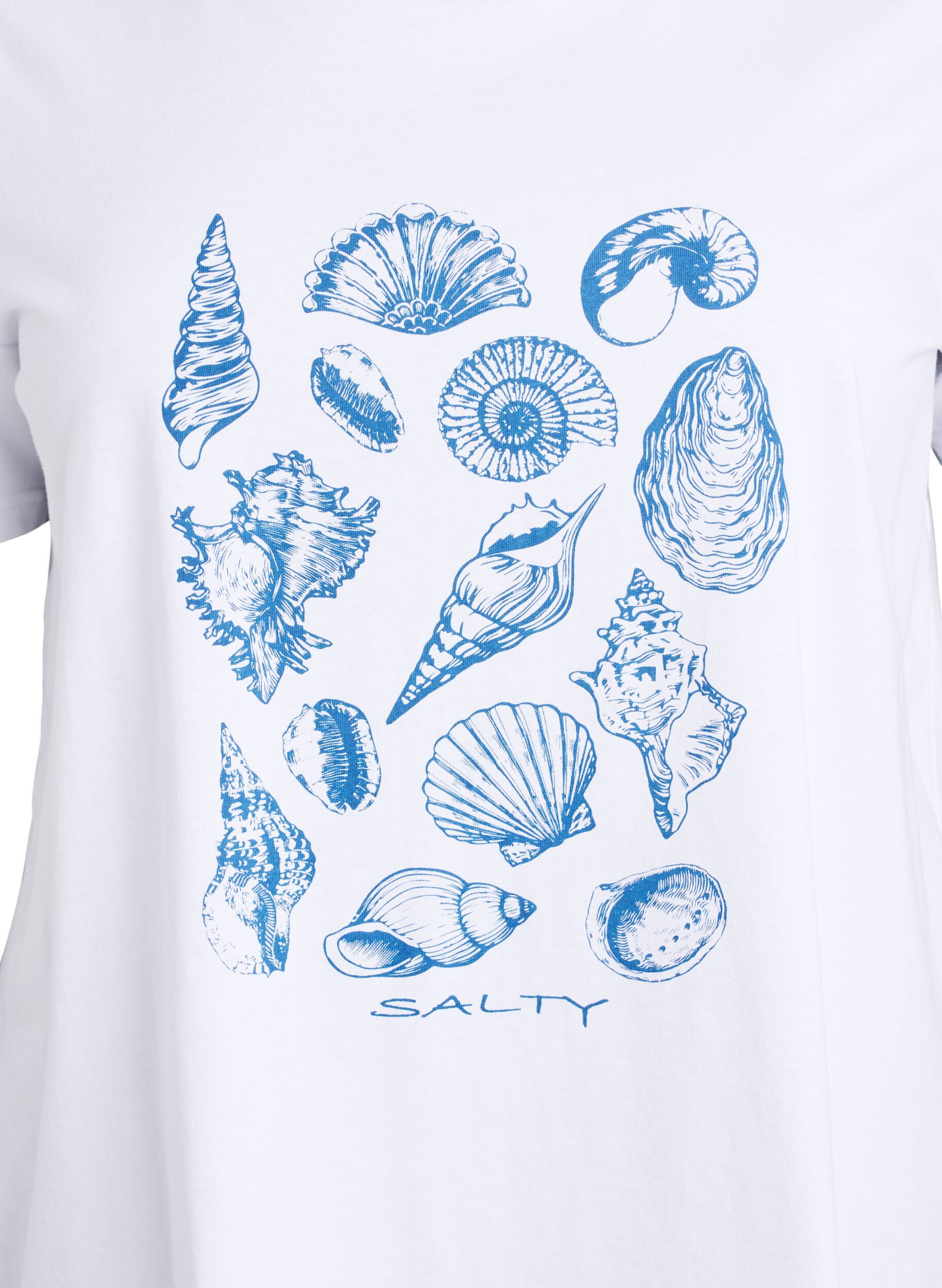 Zizzi T-shirt med printdetalje, Hvid, Packshot image number 2