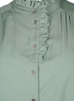 Skjortekjole i viskose med flæser, Green Bay, Packshot image number 2
