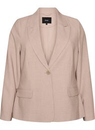 Klassisk blazer med enkel knaplukning og lommer, Beige