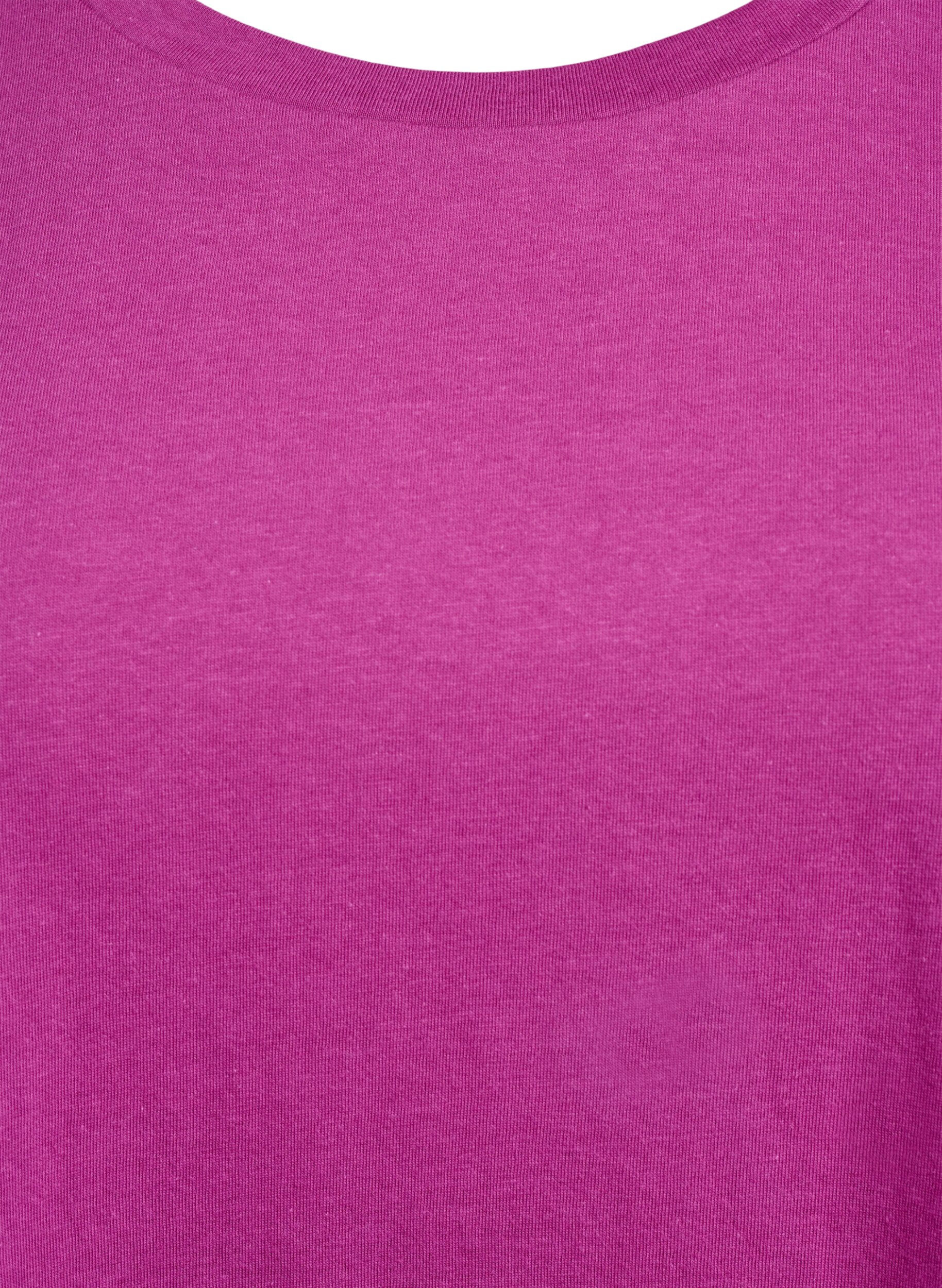 ZizziKort&aelig;rmet t-shirt i bomuldsblanding, Lilla, Packshot image number 2