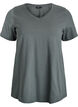 Ensfarvet basis t-shirt i bomuld, Gr&oslash;n, Packshot image number 0