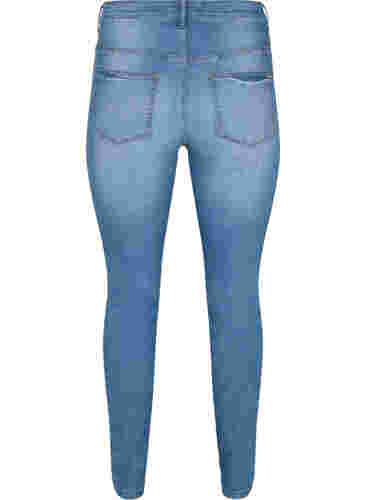Emily jeans med slim fit og normal talje, Blue denim, Packshot image number 1