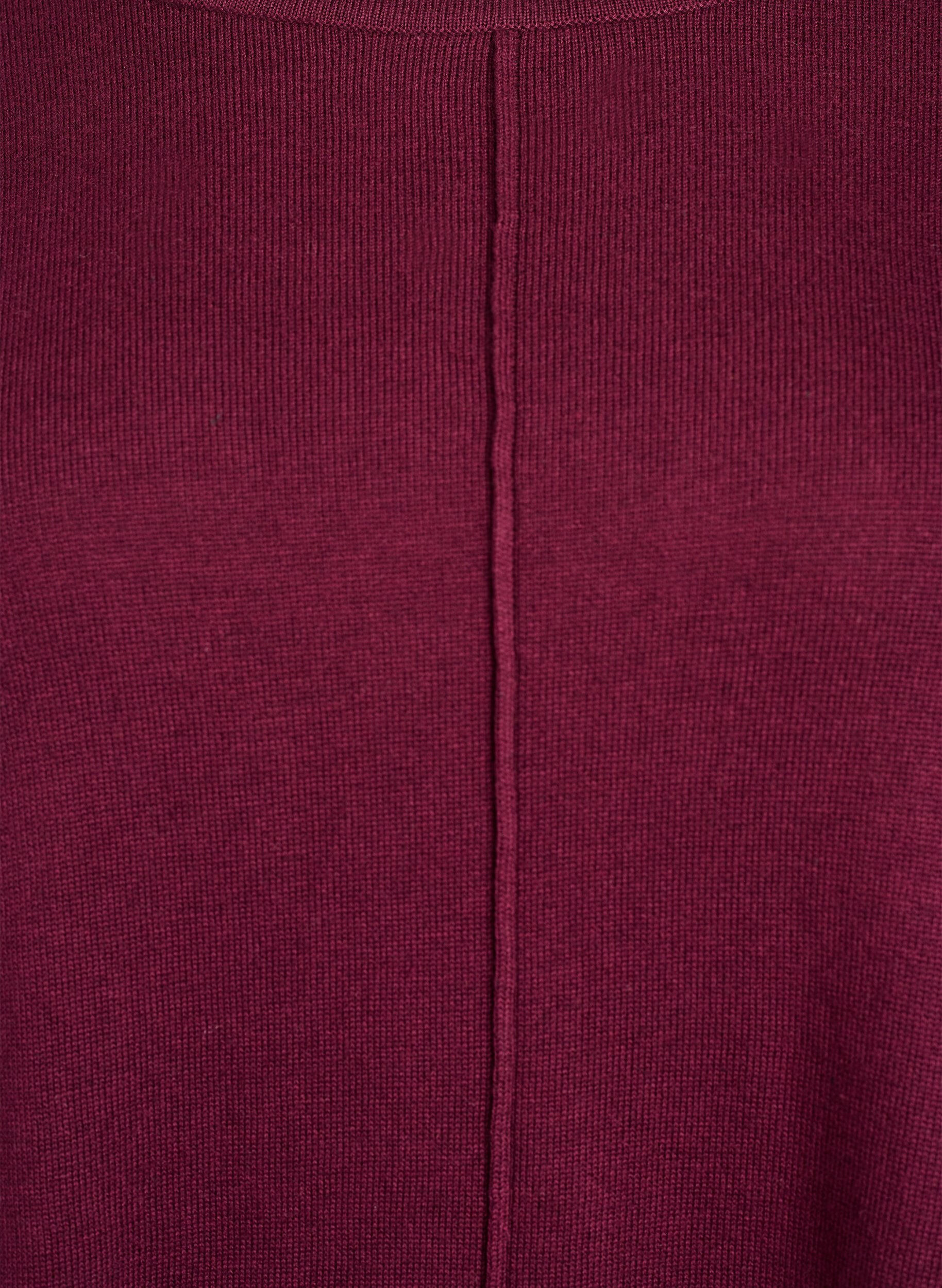 ZizziStrikbluse i bomulds-viskosemix, M&oslash;rk Bordeaux, Packshot image number 2