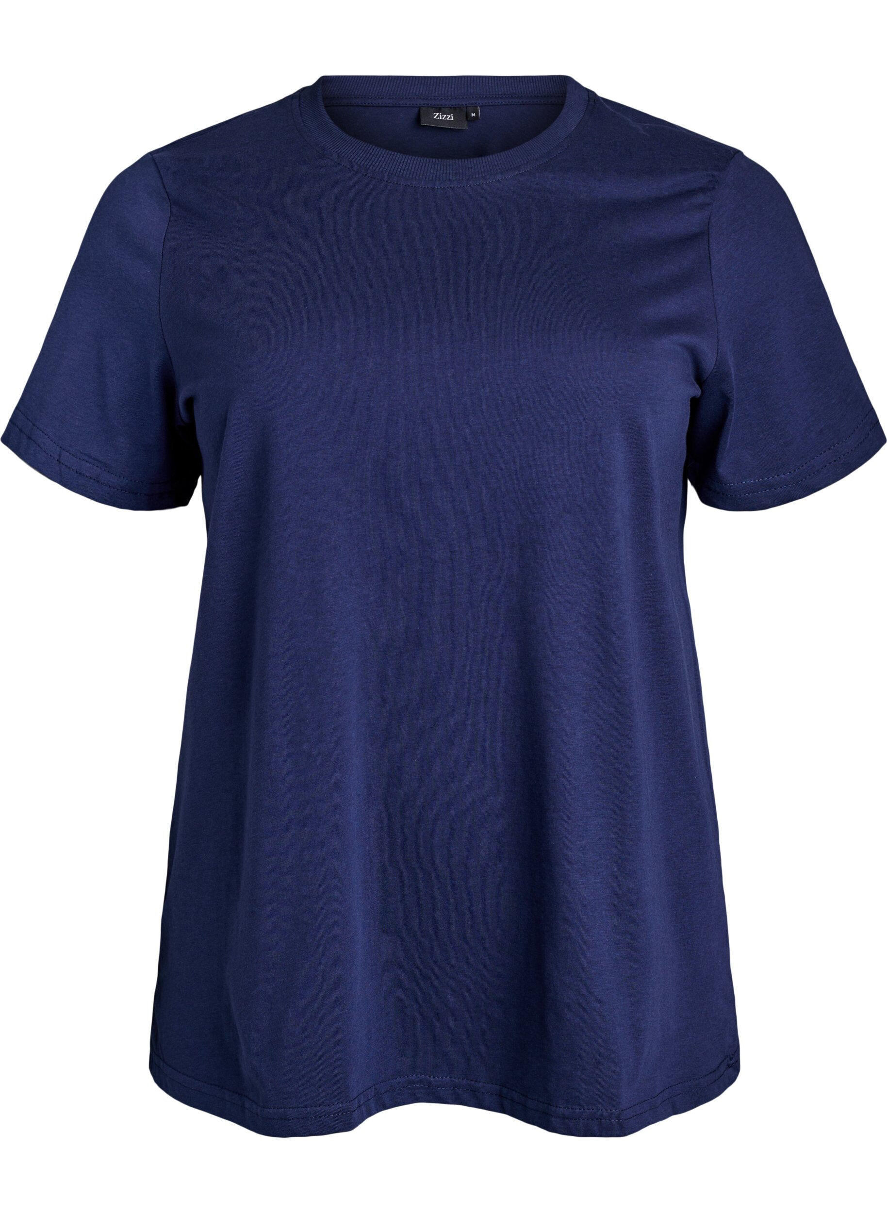 Basis t-shirt i bomuld med rund hals