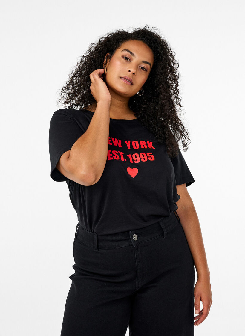 FLASH - T-shirt med motiv, Sort, Model image number 0