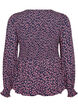 Bluse med smockoverdel og blomsterprint, Bl&aring;, Packshot image number 1
