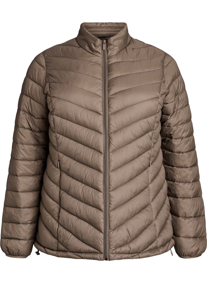 Letv&aelig;gtsjakke med lommer, Brun, Packshot image number 0