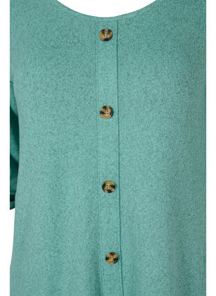 Bluse med knapper og 3/4 ærmer, Dusty Jade Green M., Packshot image number 2