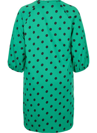Prikket kjole med 3/4 ærmer, Jolly Green Dot, Packshot image number 1