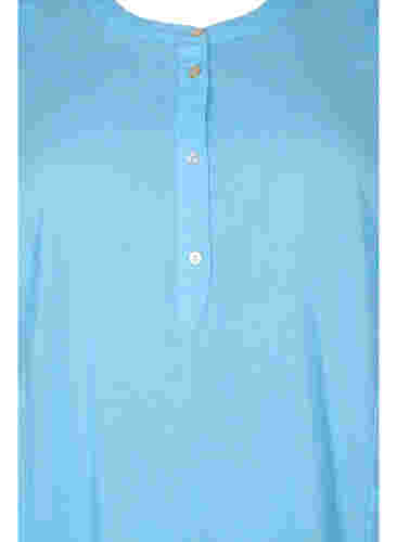 Kortærmet bomulds tunika med lommer, Alaskan Blue, Packshot image number 2