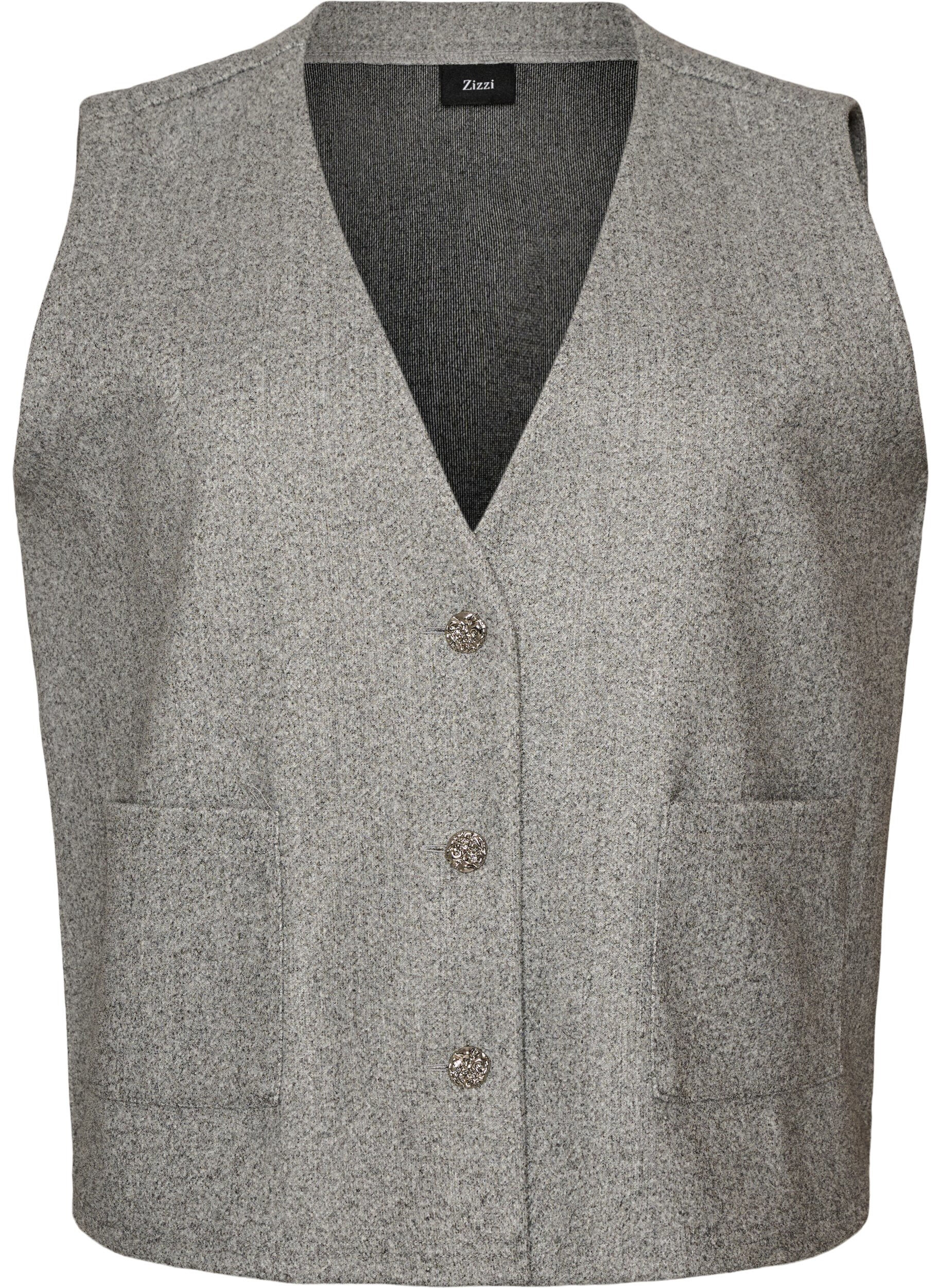 Vest med V-hals og knapper